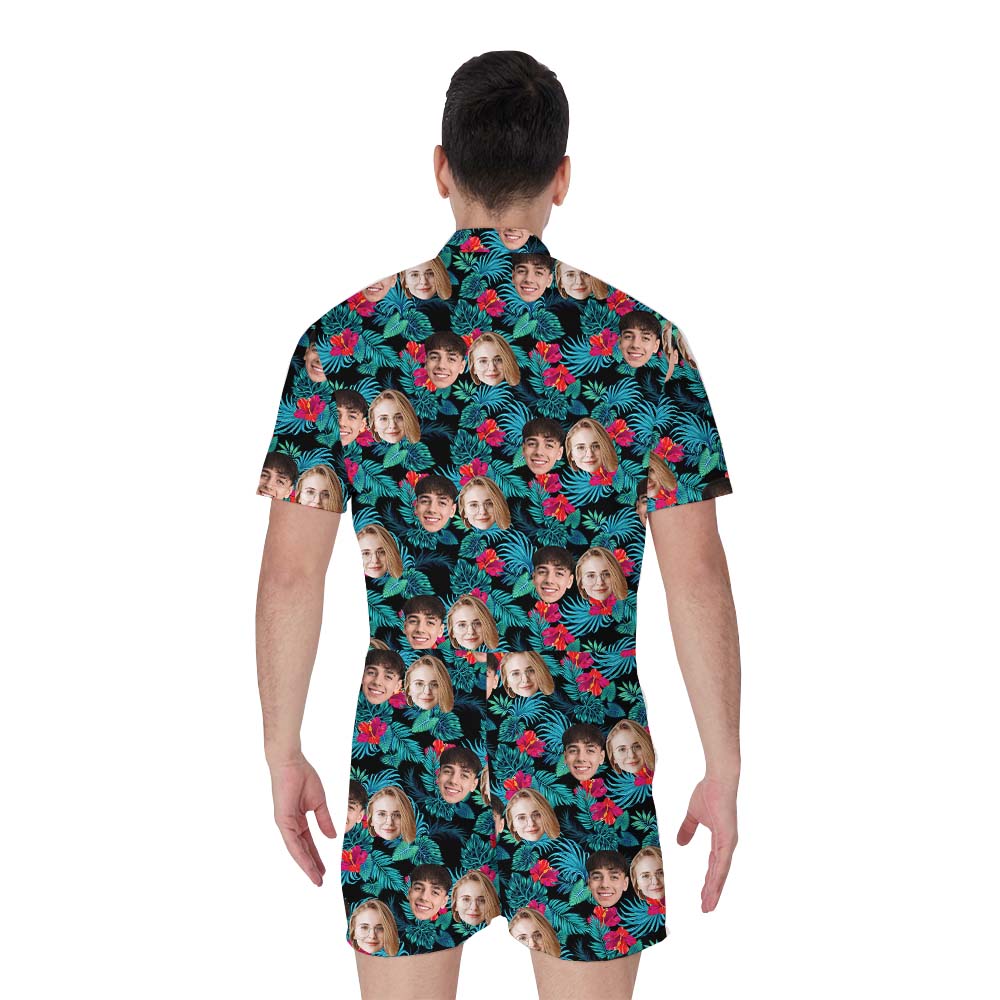 Custom Photo Tropical Men's Romper With Preview