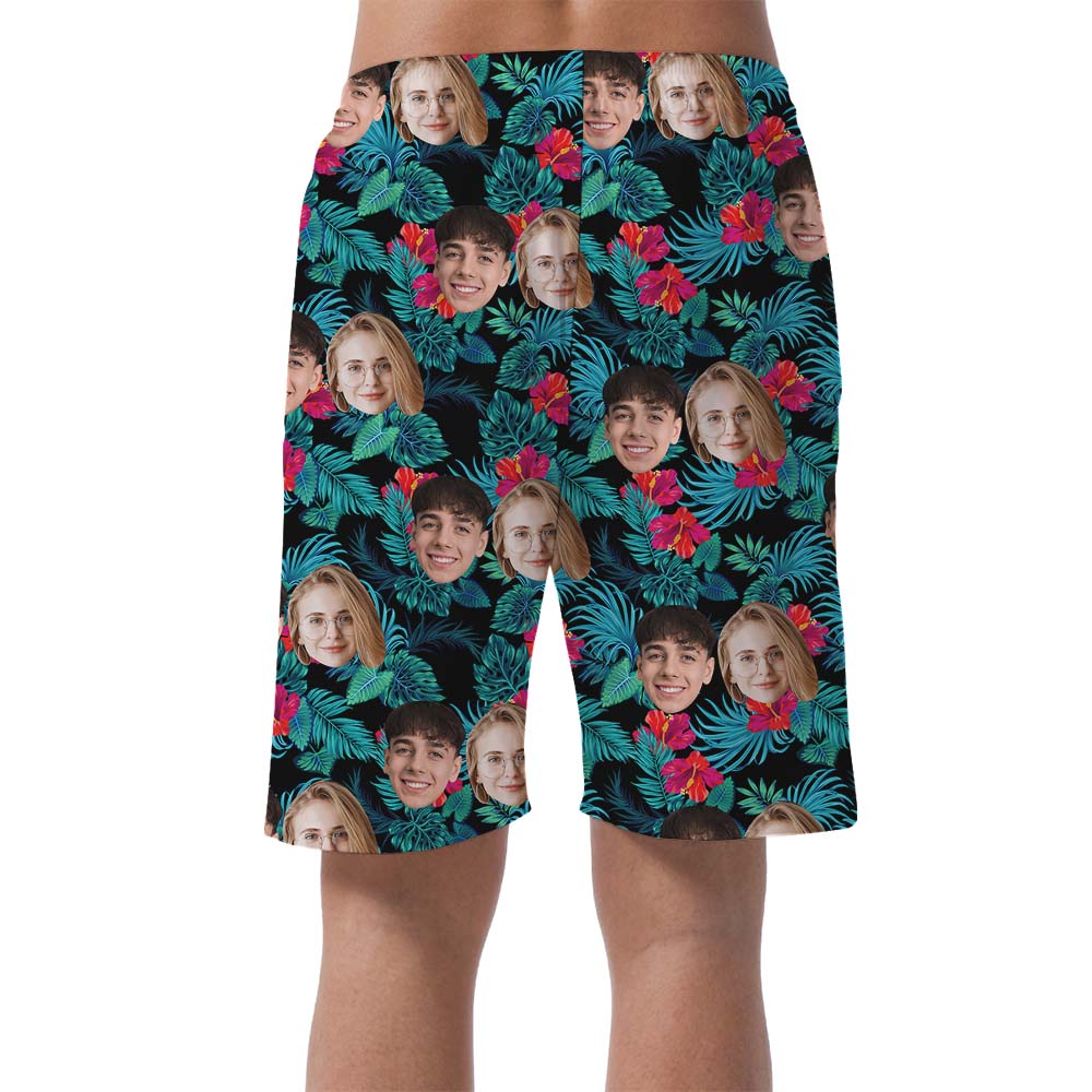 Custom Photo Tropical Swim Shorts For Men