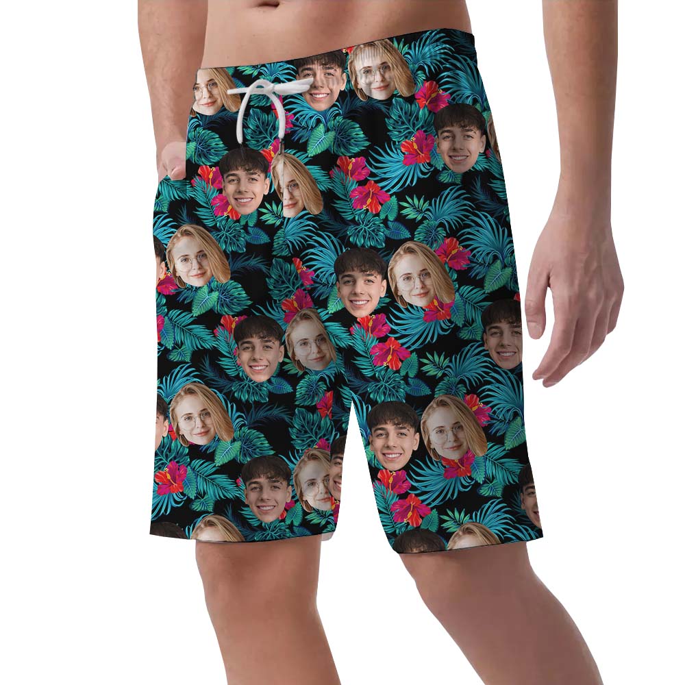 Custom Photo Tropical Swim Shorts For Men