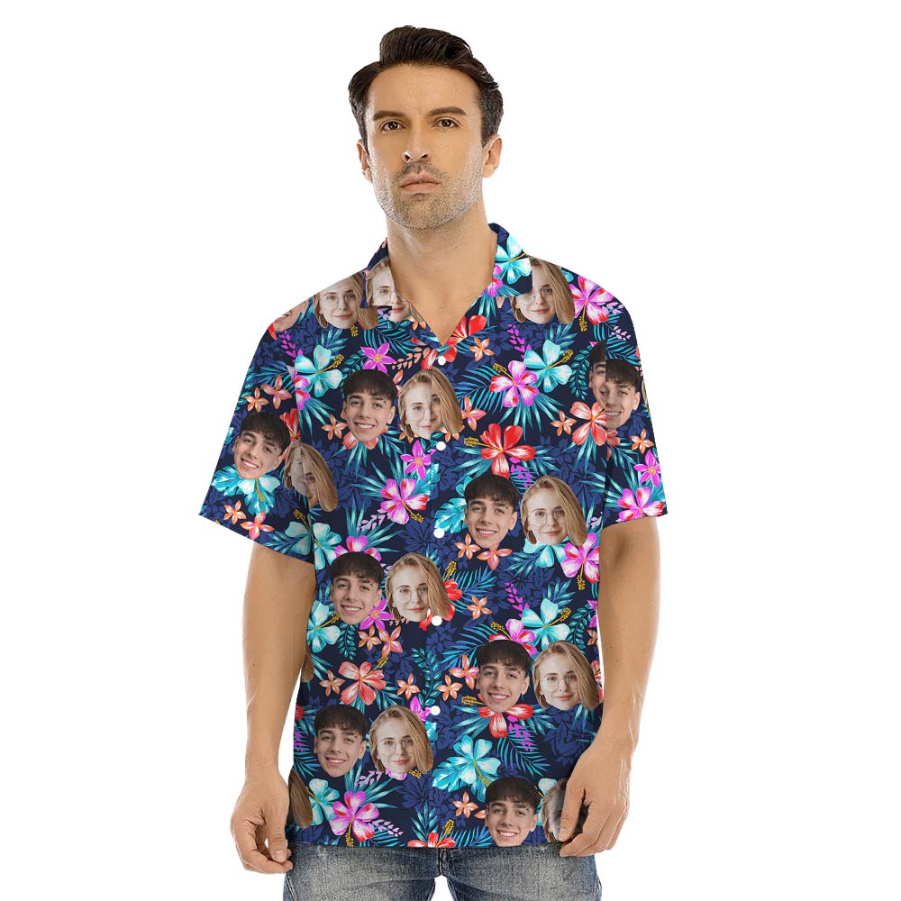 Matching Family Hawaiian Outfit With Face On Them