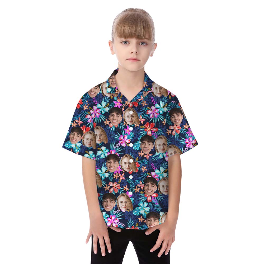 Matching Family Hawaiian Outfit With Face On Them