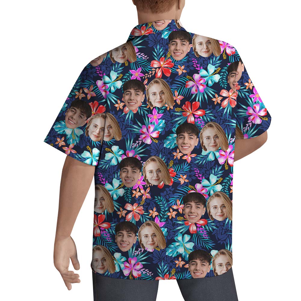 Custom Face Hawaiian Shirt With 2 or 4 Faces