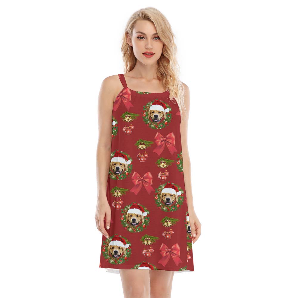 Personalized Dog Face Xmas Cami Dress - variant image 1