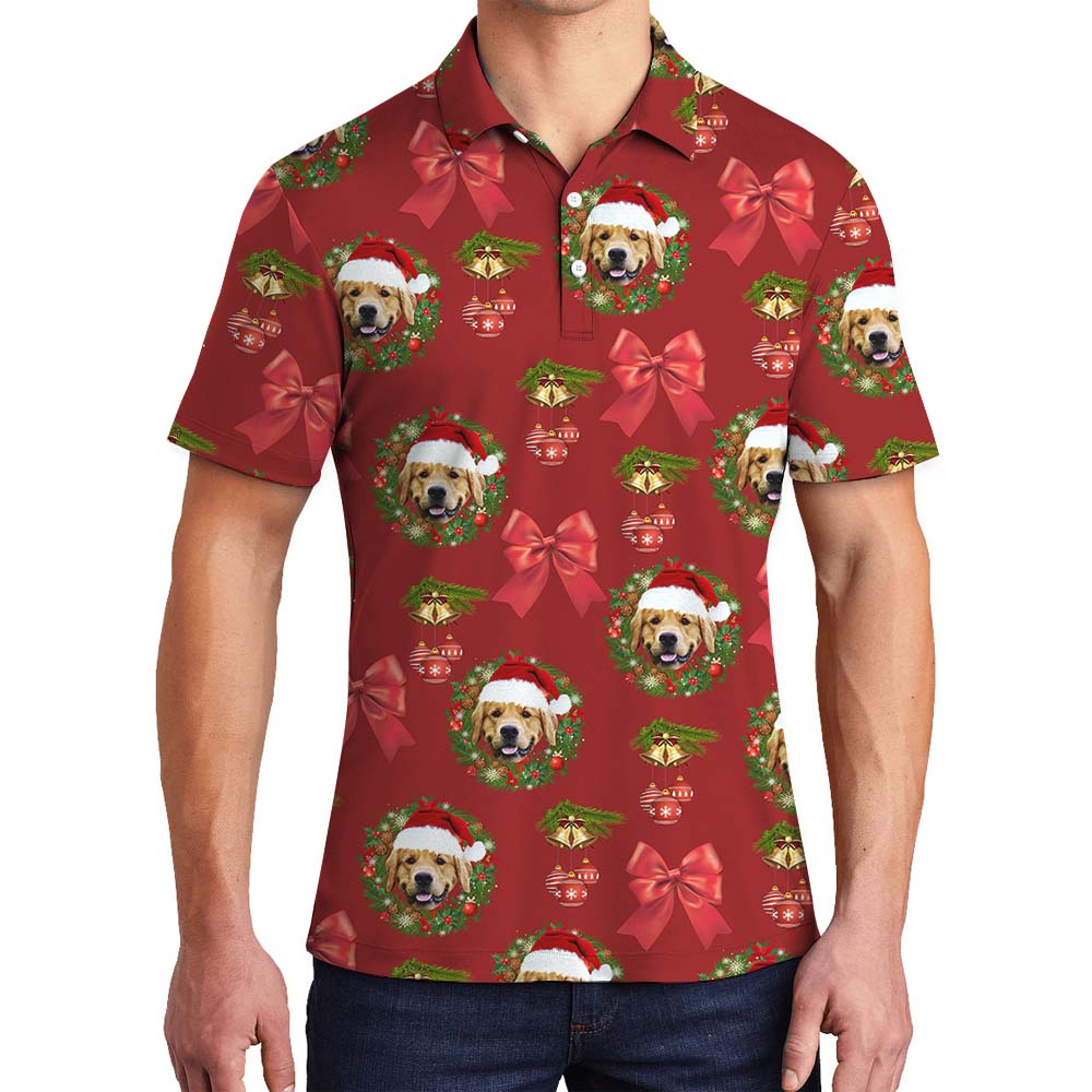 Christmas Dog Personalized Hawaiian Men's Polo - variant image 1