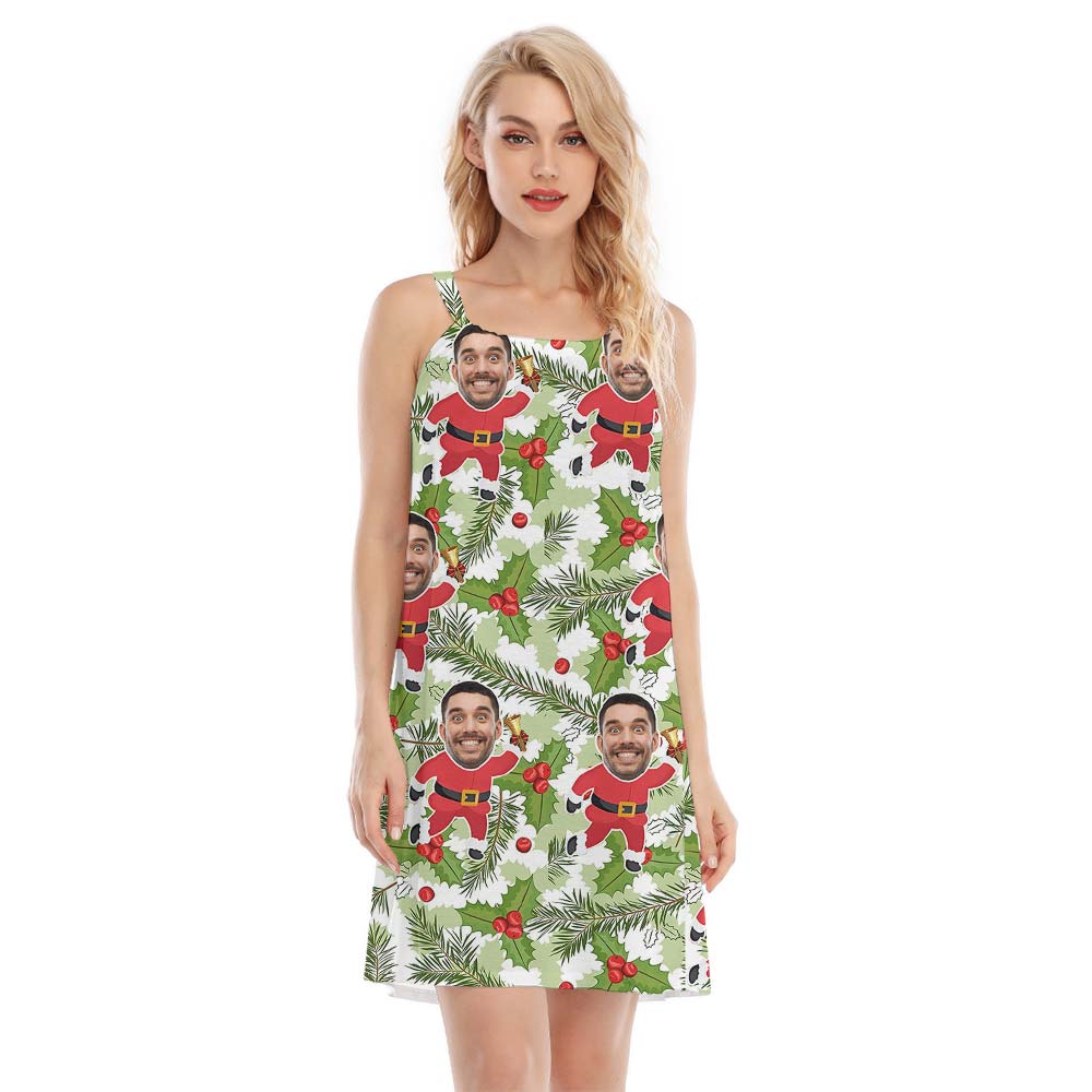 Custom Face Xmas Santa Women's Cami Dress - variant image 1