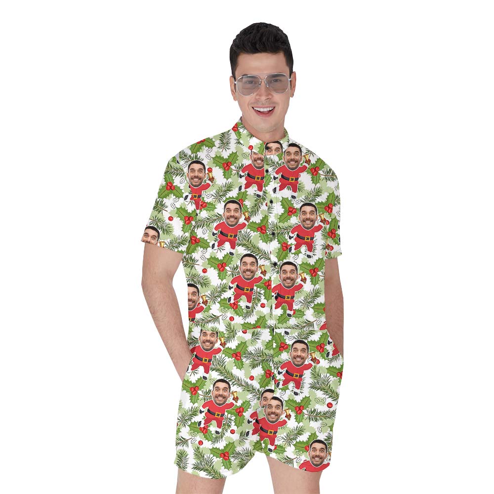 Custom Face Santa Men's Romper For Vacation - variant image 1