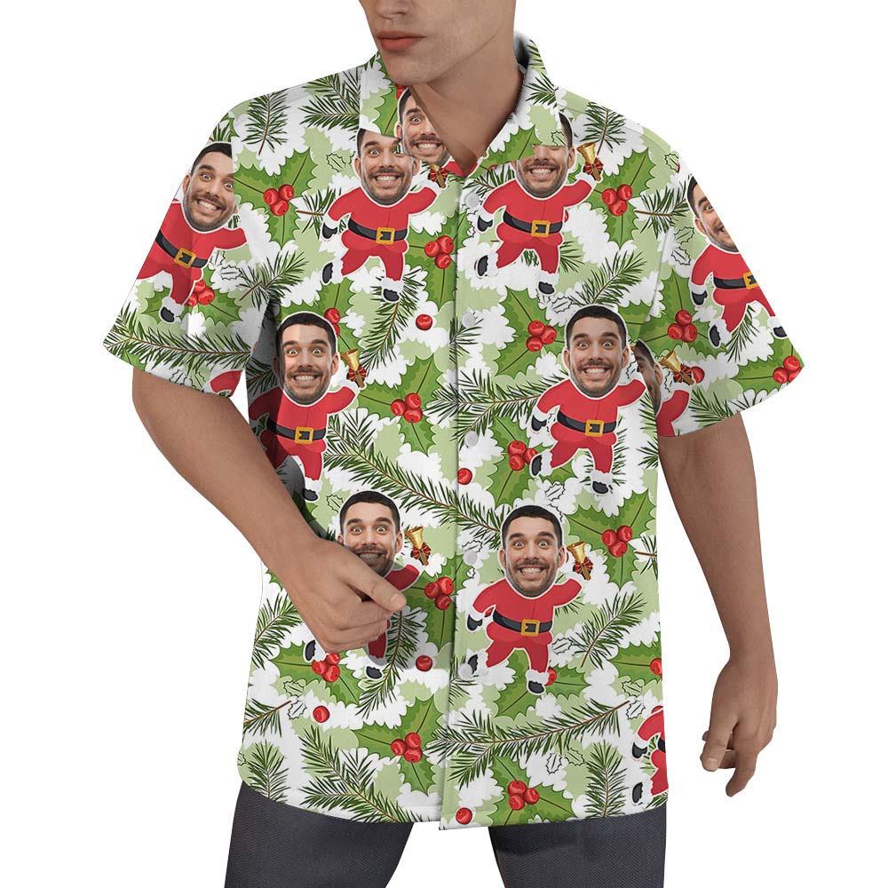 Custom Face Santa Men Hawaiian Shirt - variant image 1