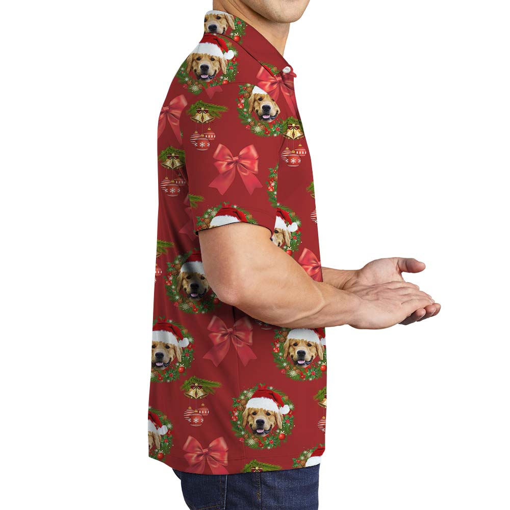 Christmas Dog Personalized Hawaiian Men's Polo
