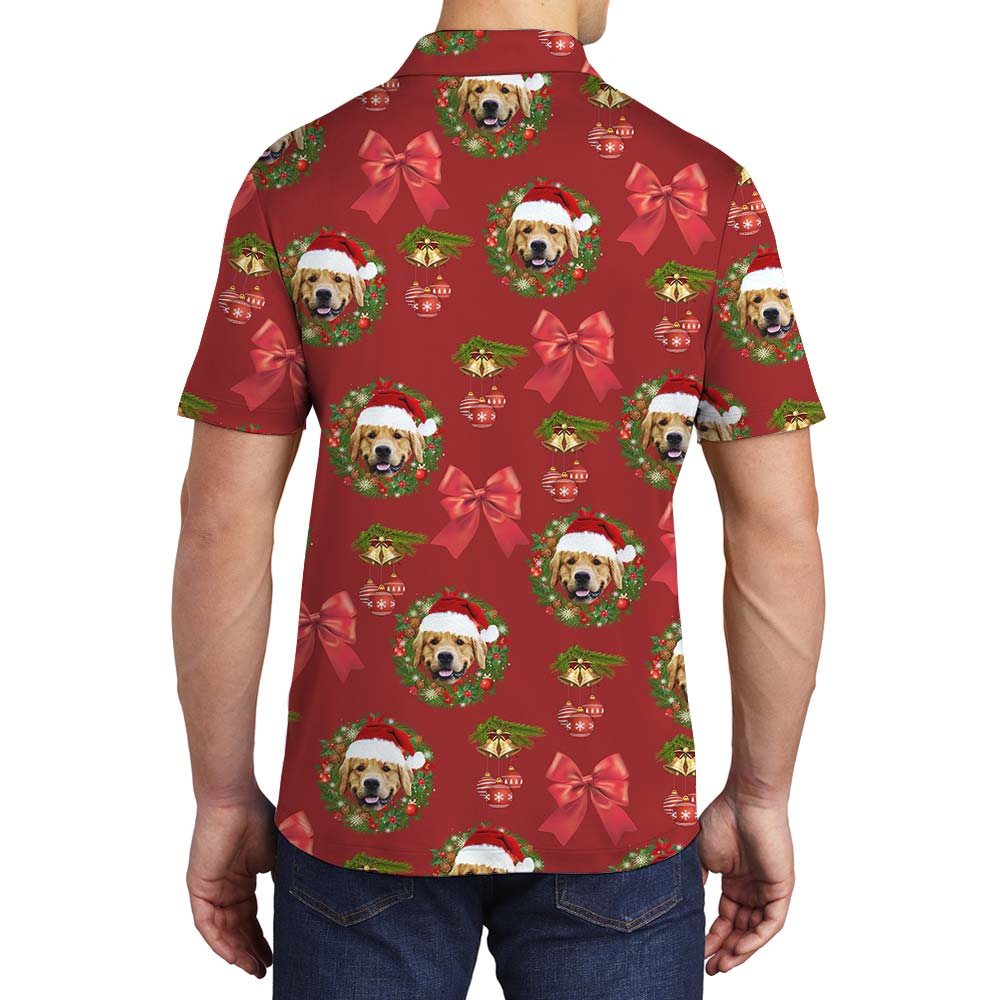 Christmas Dog Personalized Hawaiian Men's Polo