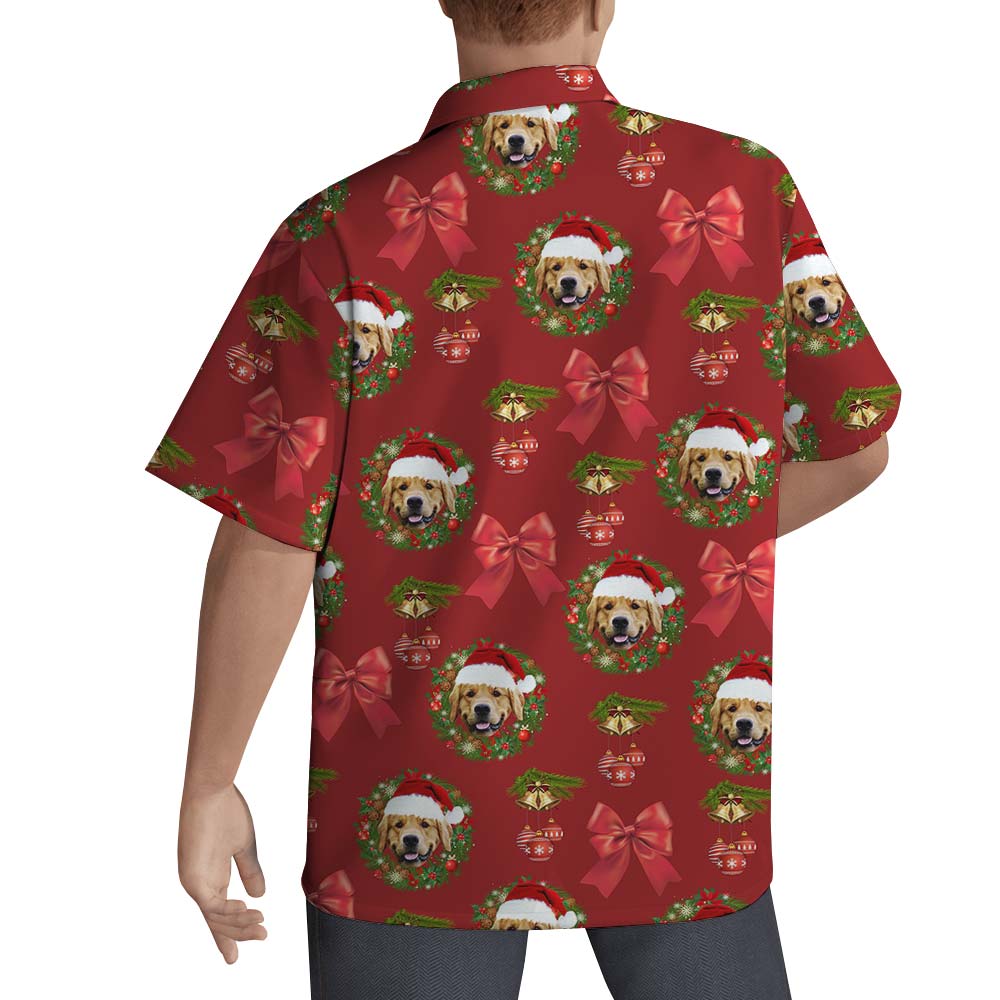 Custom Xmas Dog Face Hawaiian Shirt Men