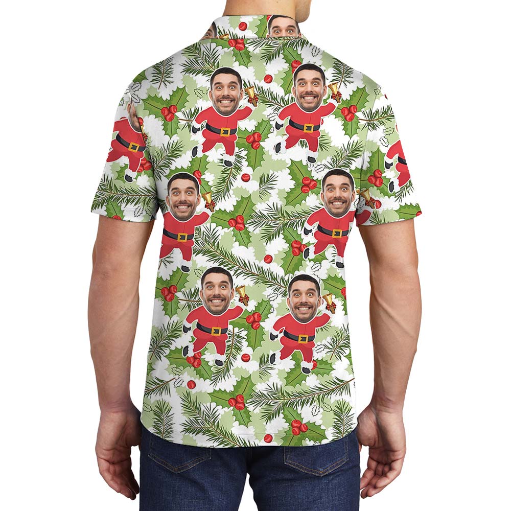 Santa Xmas Custom Hawaiian Men's Polo