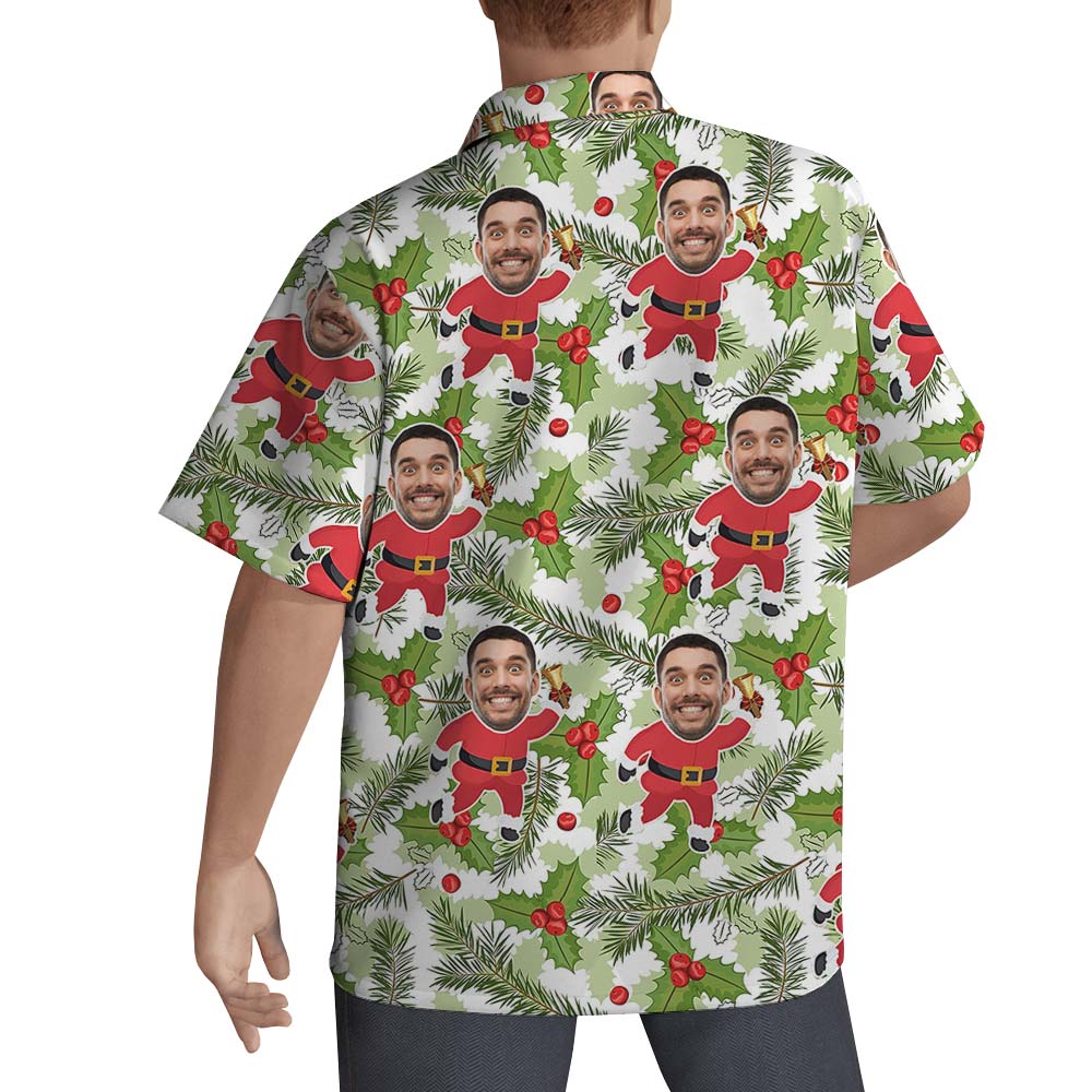 Custom Face Santa Men Hawaiian Shirt
