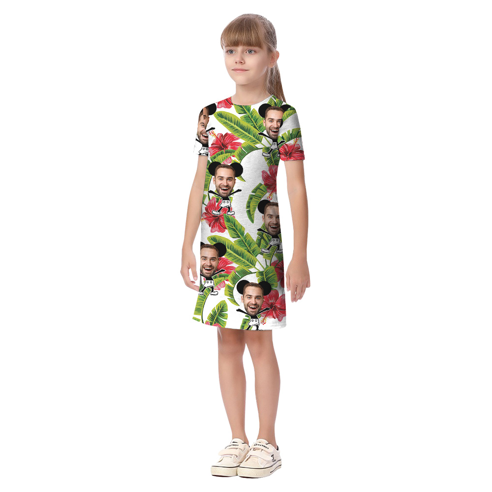 Funny Custom Face Mickey Steamboat Willie Matching Family Hawaiian Outfits