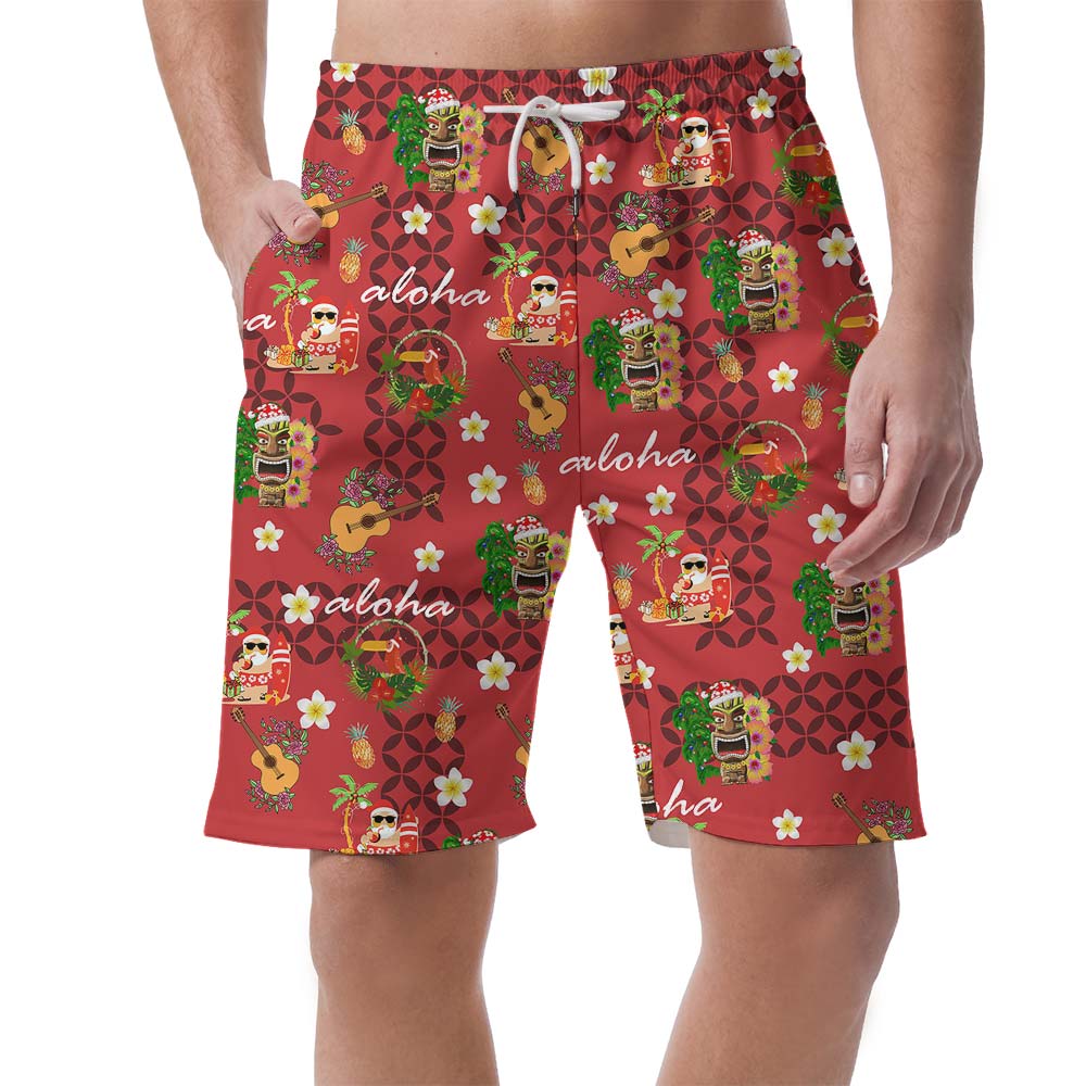 Lovely Red Aloha Beach Men's Shorts - variant image 1