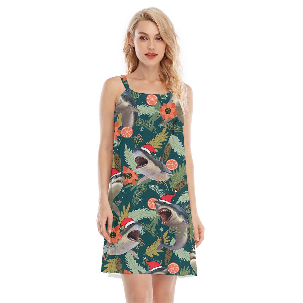 Aloha Cami Dress With Santa Shark Pattern - variant image 1