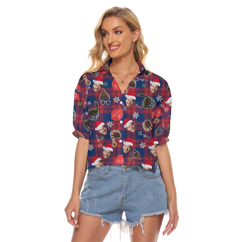 Christmas Buffalo Plaid Women's Cropped Shirt - variant image 1