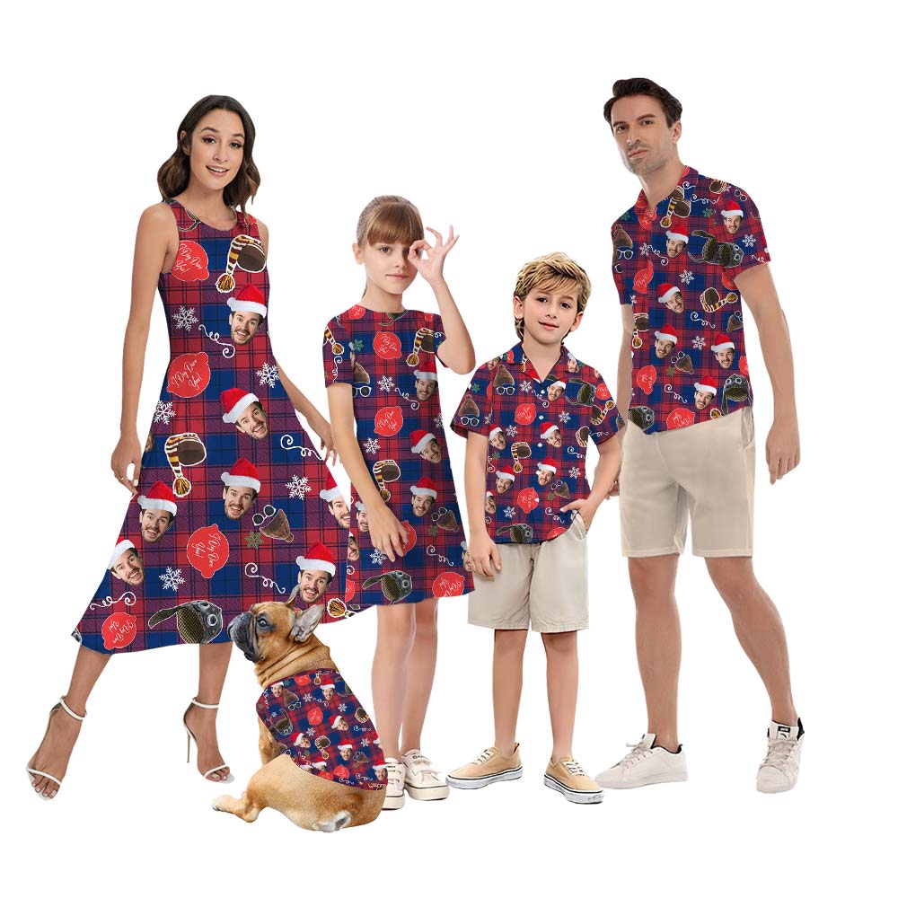 Custom Santa Family Matching Plaid Outfits - variant image 1