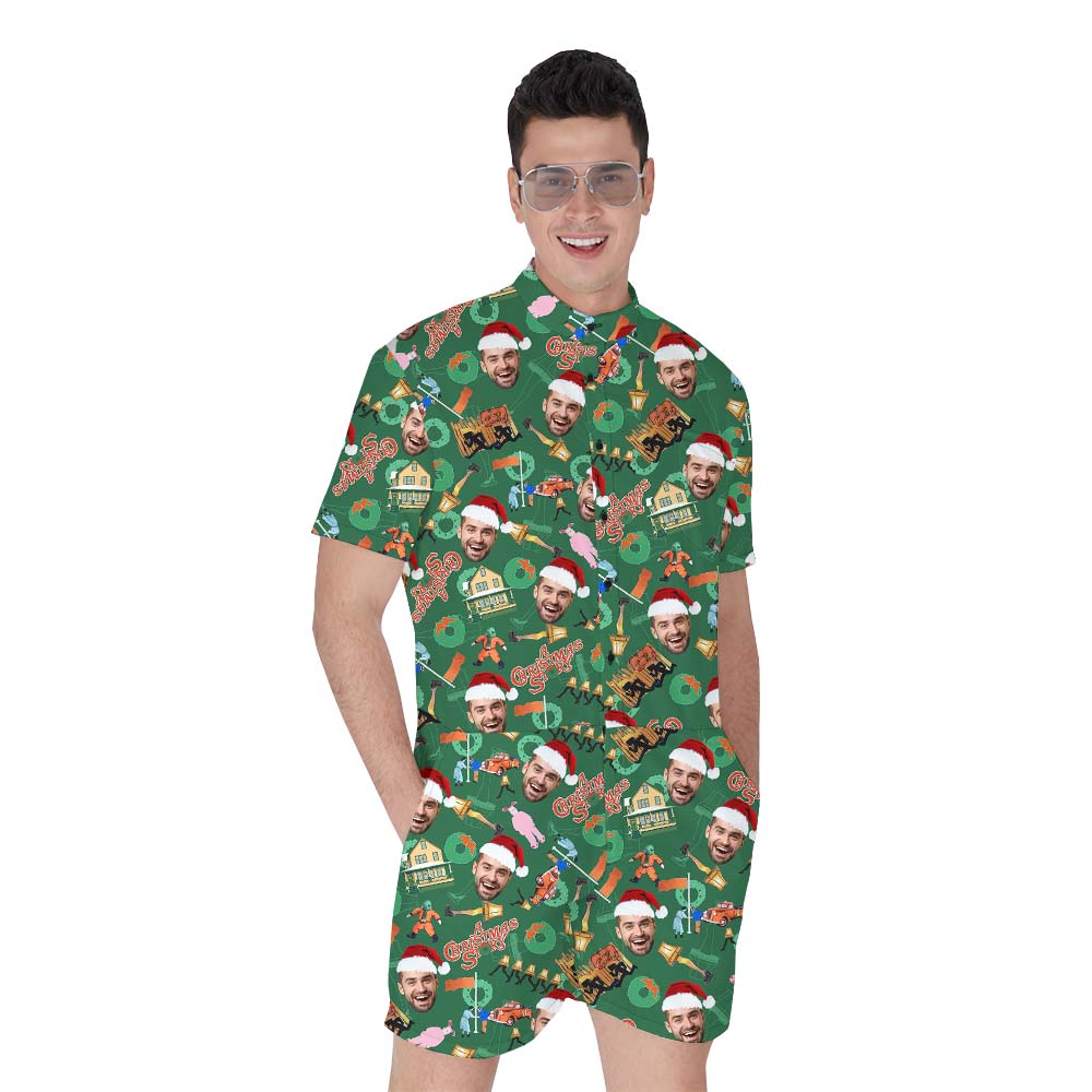 Custom Hawaiian Men's Romper For Christmas Day - variant image 1