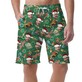 Custom Face Christmas Celebration Men's Shorts