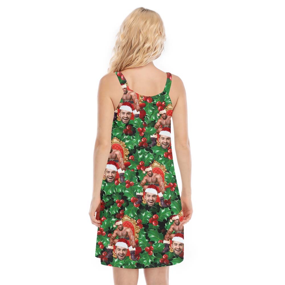 Funny Tropical Pine Tree Custom Face Cami Dress