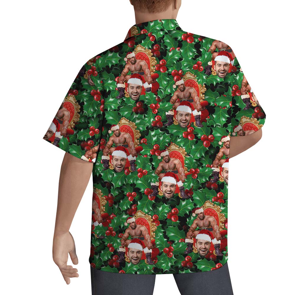 Funny Custom Face Pine Tree Tropical Hawaiian Shirt Men