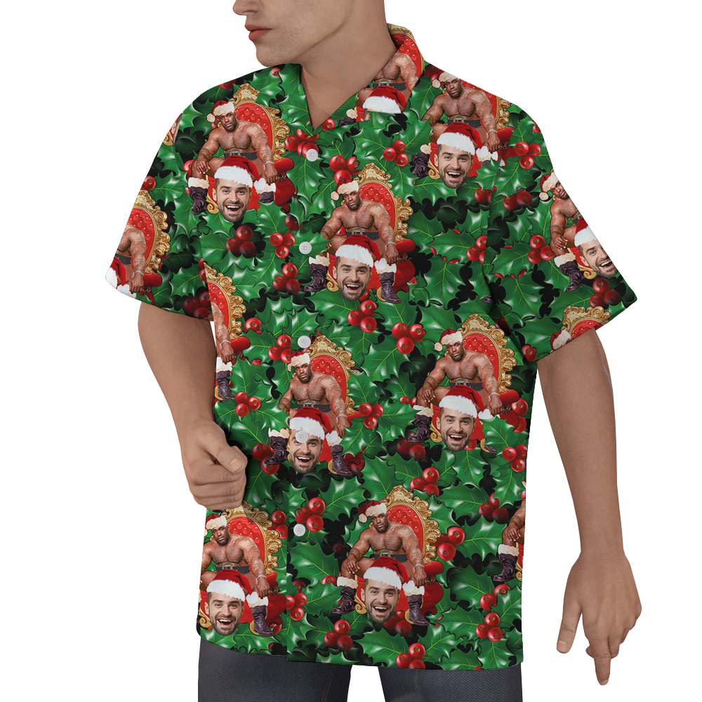 Funny Custom Face Pine Tree Tropical Hawaiian Shirt Men