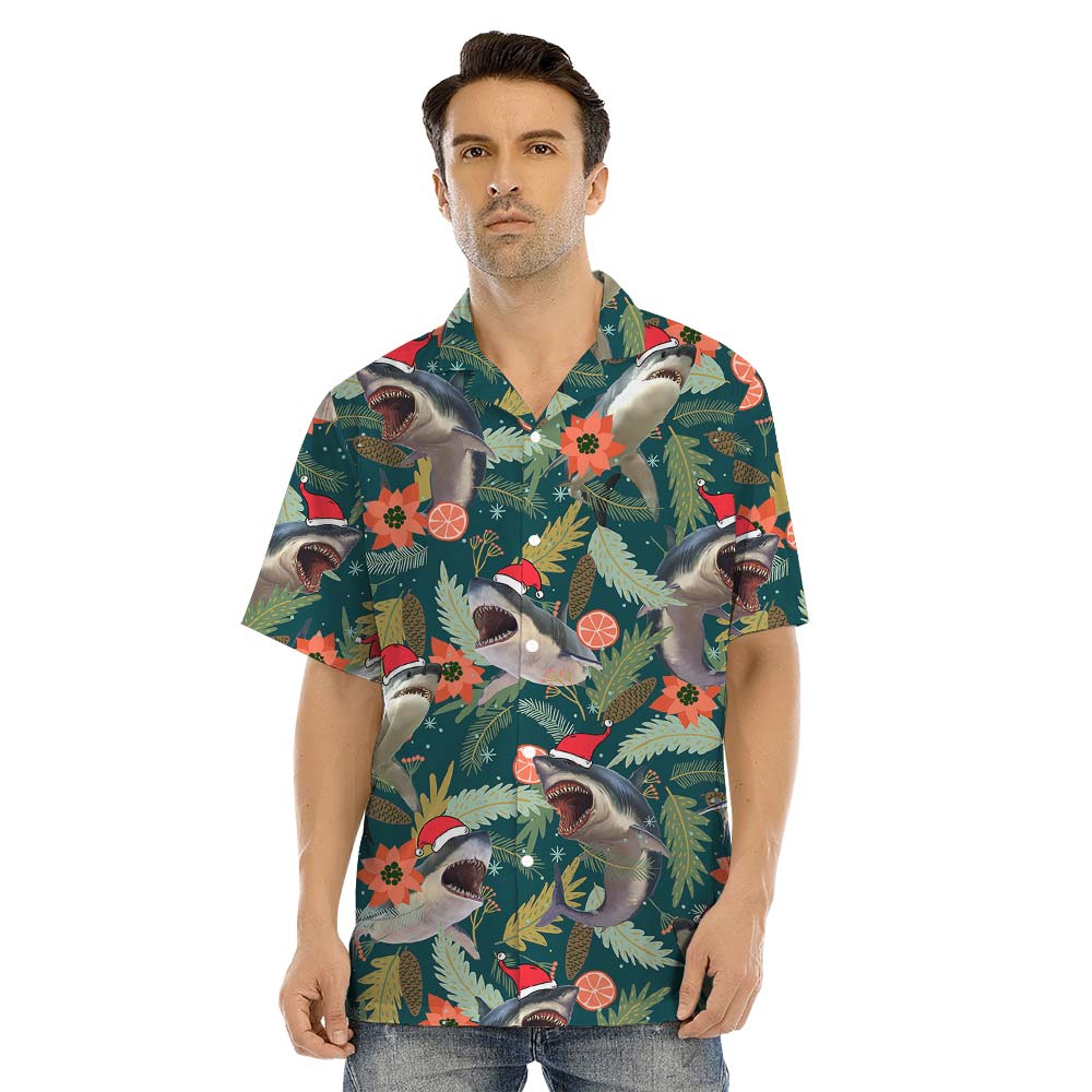 Matching Family Santa Shark Hawaiian Outfits