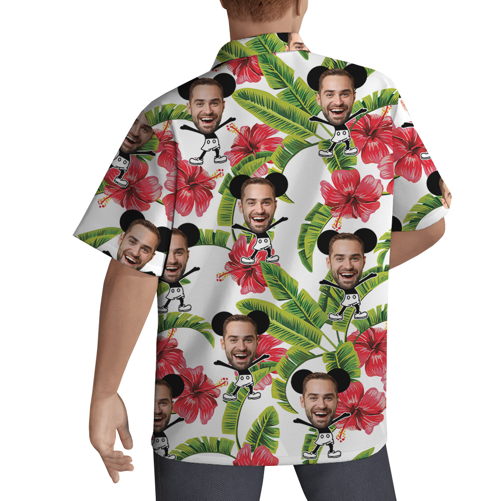 Custom Face Steamboat Willie Mickey Hawaiian Shirt