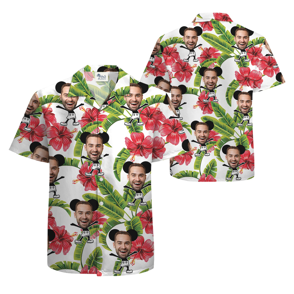 Custom Face Steamboat Willie Mickey Hawaiian Shirt