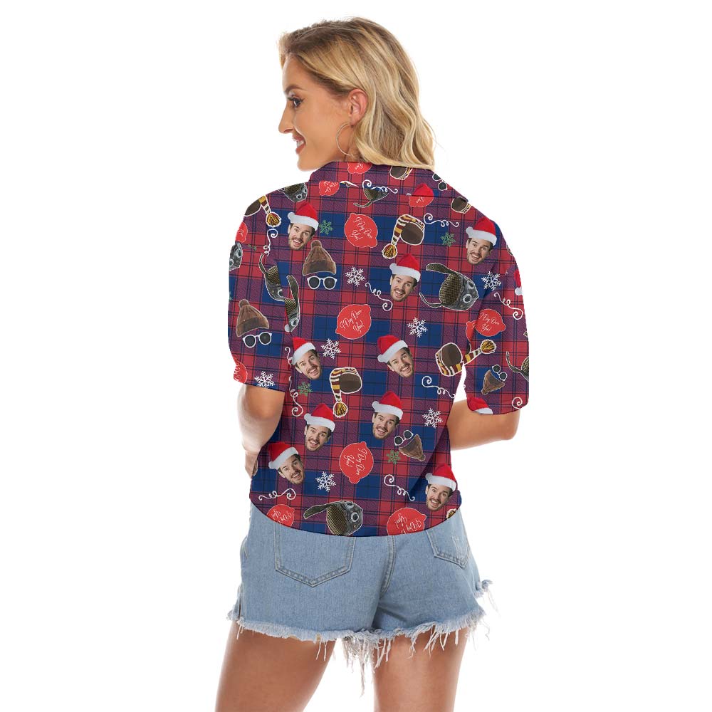 Christmas Buffalo Plaid Women's Cropped Shirt