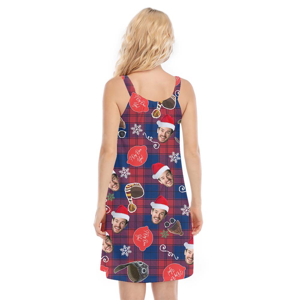Custom Aloha Cami Dress Plaid Buffalo Pattern