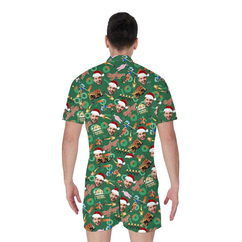 Custom Hawaiian Men's Romper For Christmas Day
