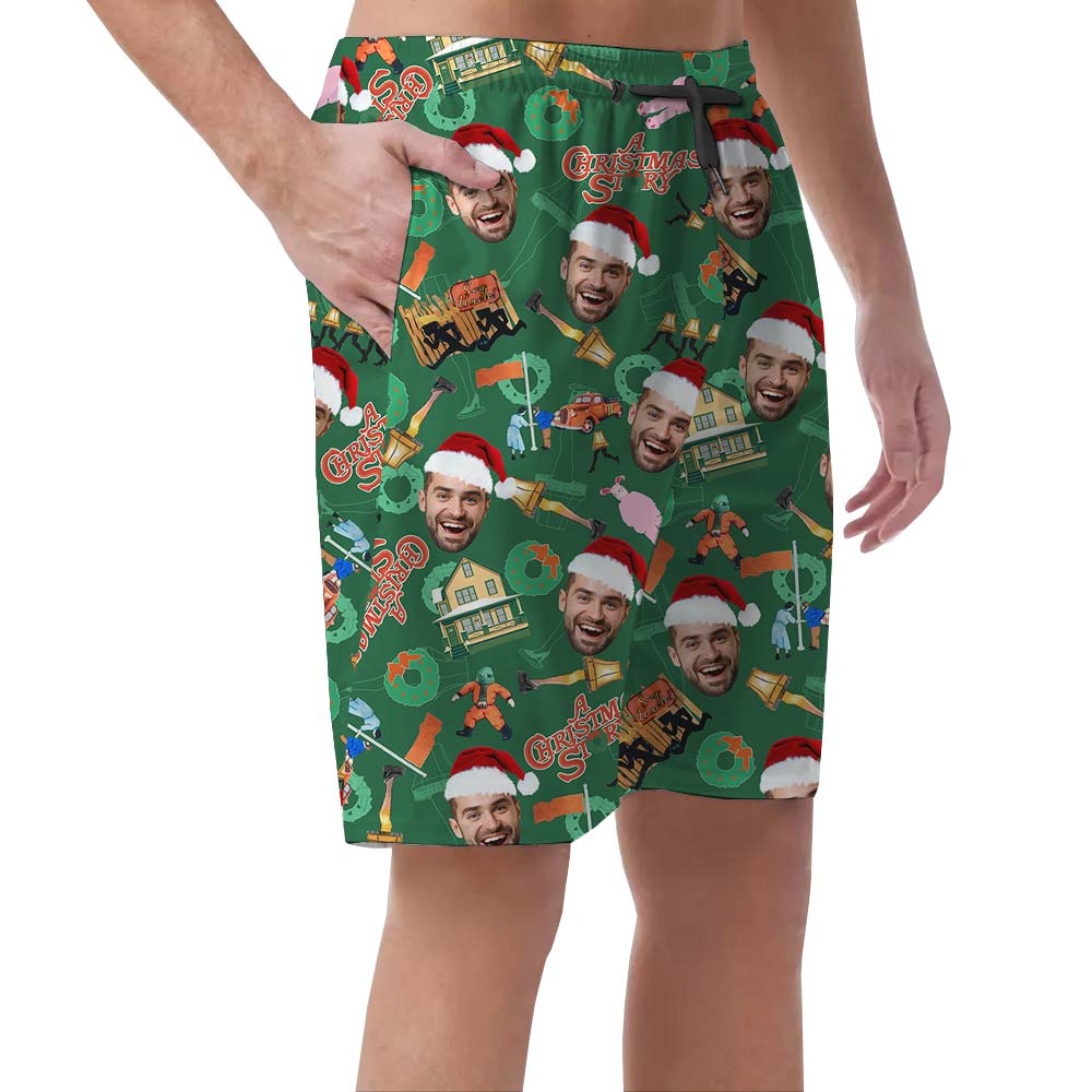 Custom Face Christmas Celebration Men's Shorts