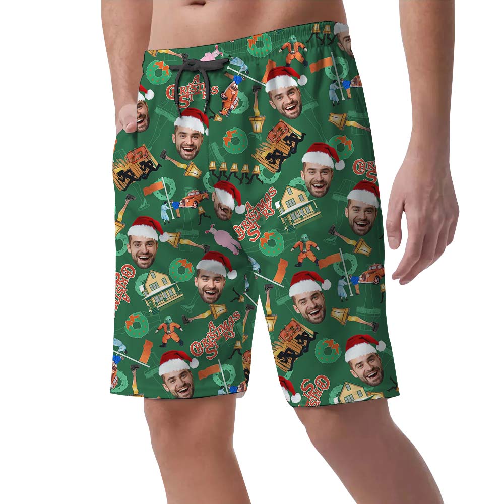 Custom Face Christmas Celebration Men's Shorts