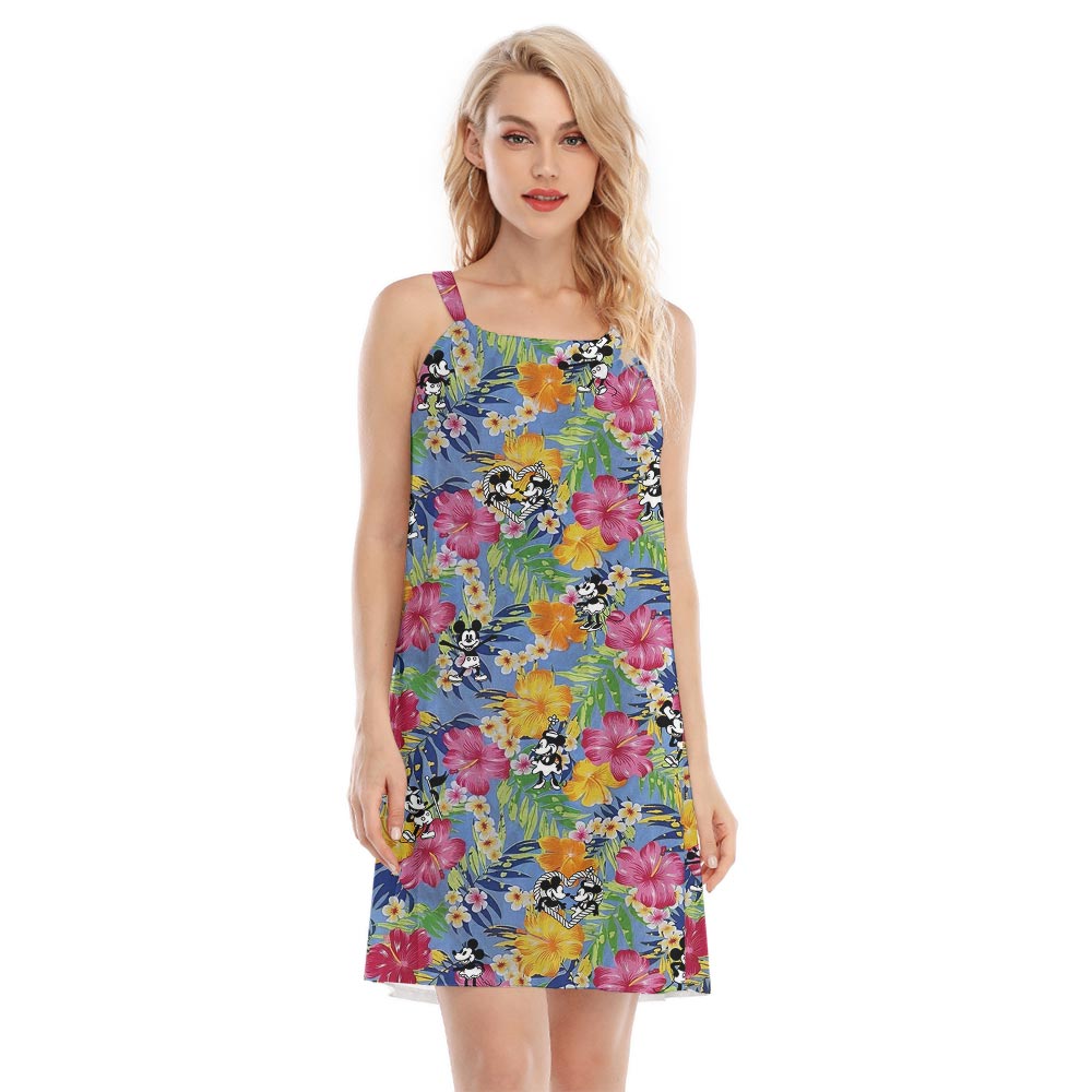 Funny Mickey Mouse Steamboat Willie Women's Hawaiian Dress - variant image 1