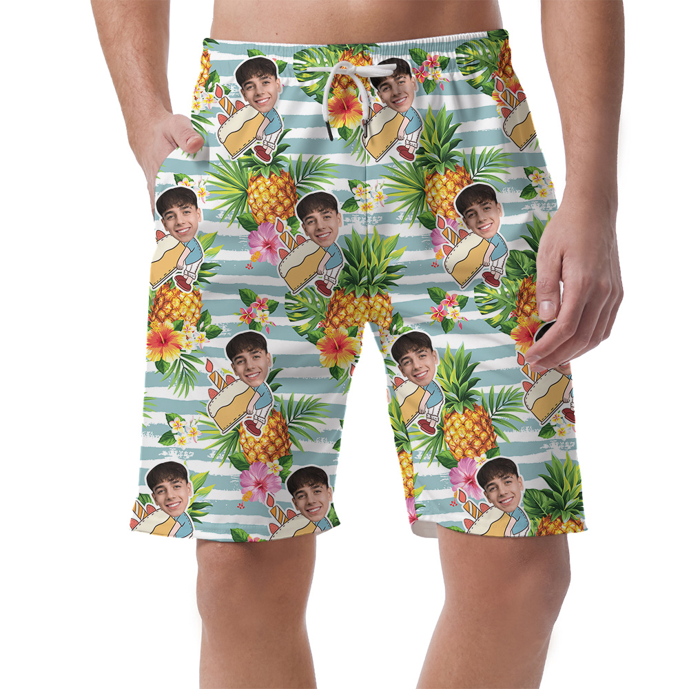 Pineapple Custom Face Birthday Aloha Short for Men - variant image 1