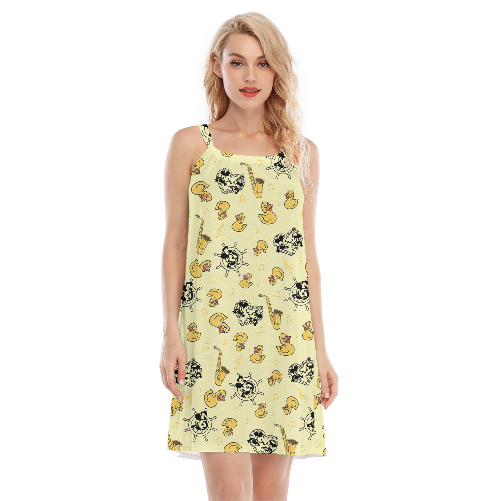 Funny Mickey Steamboat Willie Rubber Duck Aloha Cami Dress - variant image 1