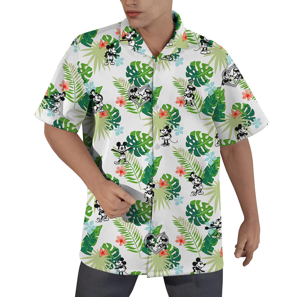 Steamboat Willie Mickey Mouse Men's Button Up Shirt - variant image 1