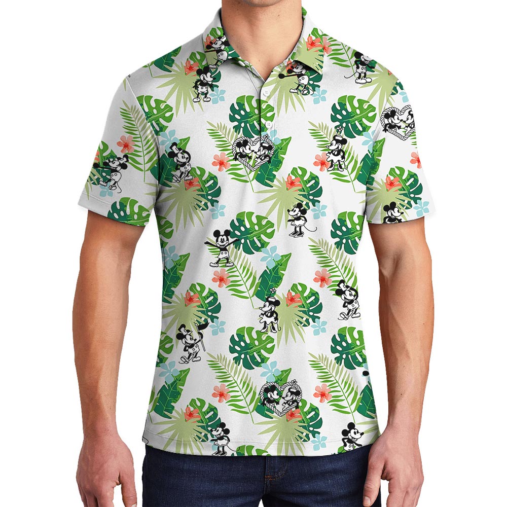 Men's Hawaiian Polo Shirt With Mickey Mouse Steamboat Willie - variant image 1