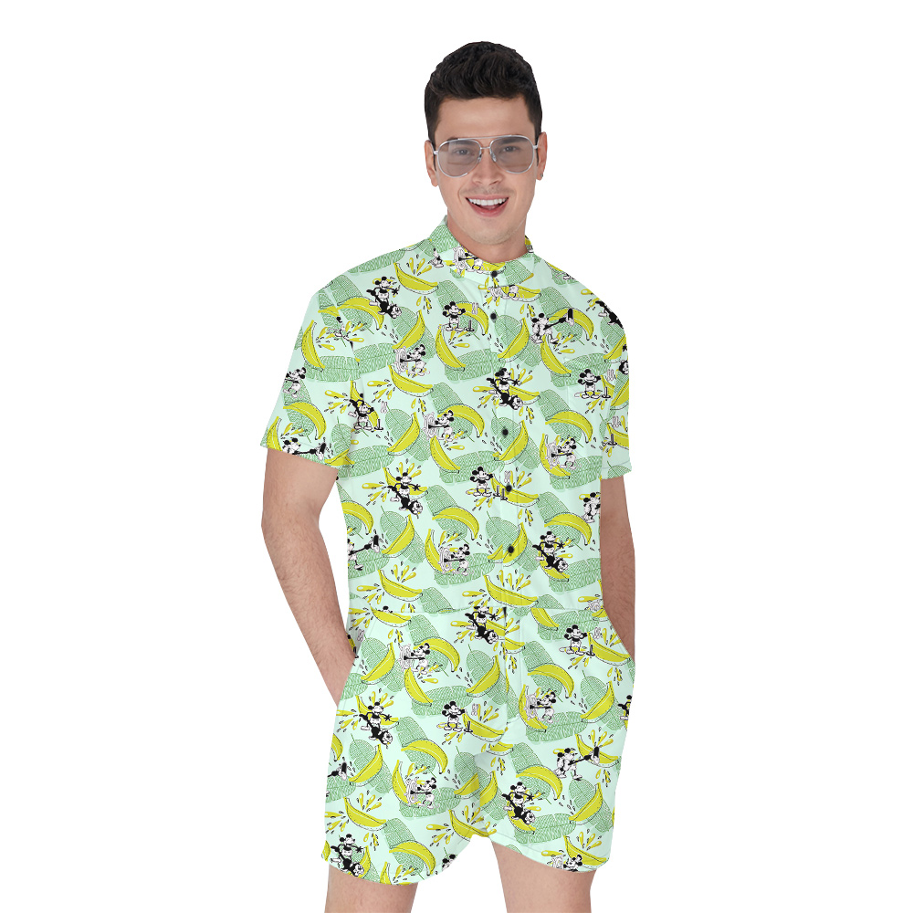 Banana Mickey Steamboat Willie Men's Hawaiian Romper - variant image 1