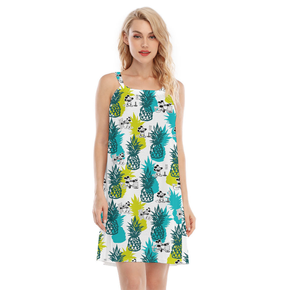 Cute Mickey Steamboat Willie Pineapple Aloha Cami Dress - variant image 1