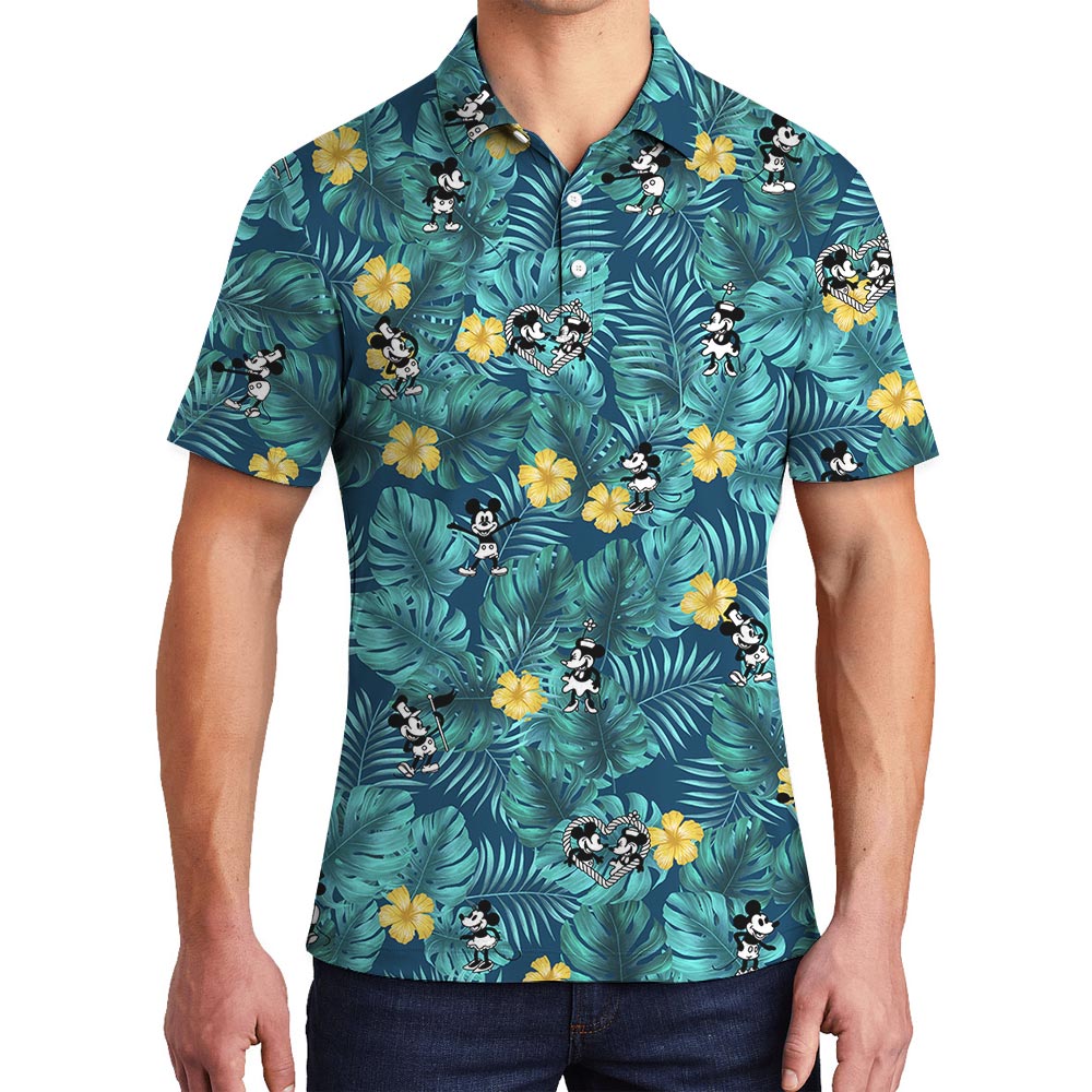 Mickey Mouse Steamboat Willie Men's Tropical Polo Shirt - variant image 1