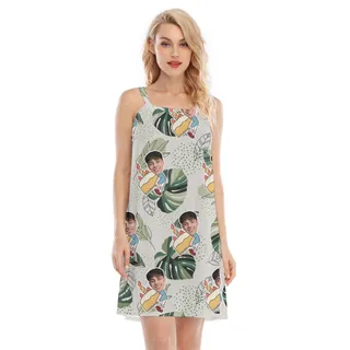 Cake Day Custom Hawaiian Cami Dress with Faces and Age