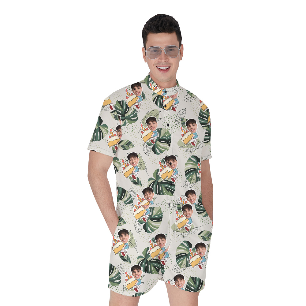 Special Day Custom Hawaiian Men Romper with Faces and Age - variant image 1