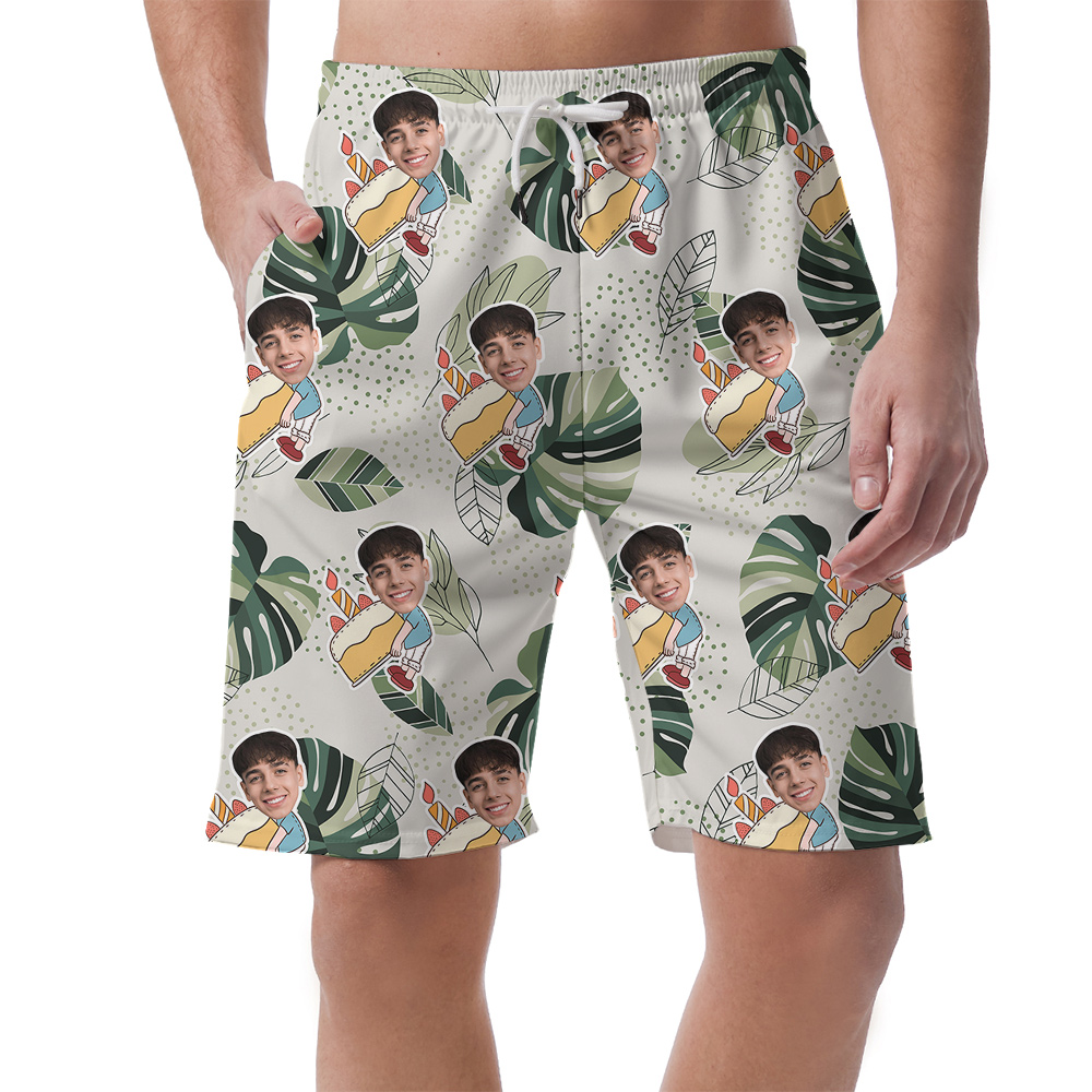 Special Day Custom Hawaiian Men Short with Faces and Age - variant image 1