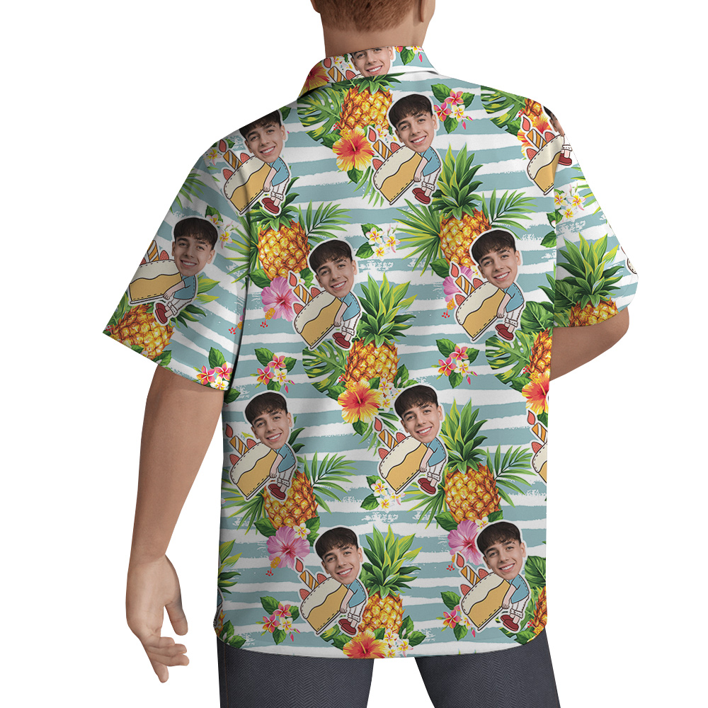 Pineapple Custom Face Birthday Aloha Shirt for Men