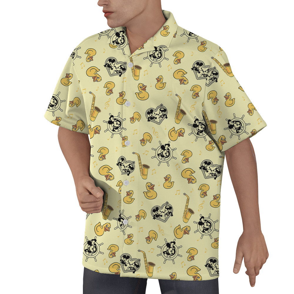 Steamboat Willie Mickey Rubber Duck Hawaiian Shirt