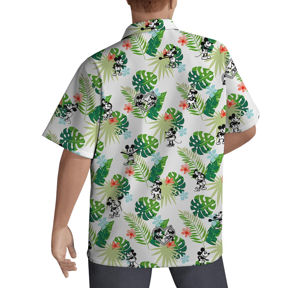 Steamboat Willie Mickey Mouse Men's Button Up Shirt