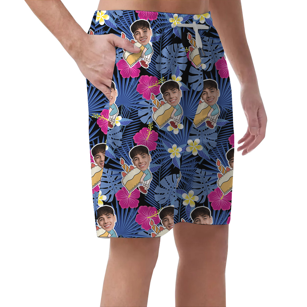 Birthday Vibes Island Custom Hawaiian Short for Men with Faces and Age