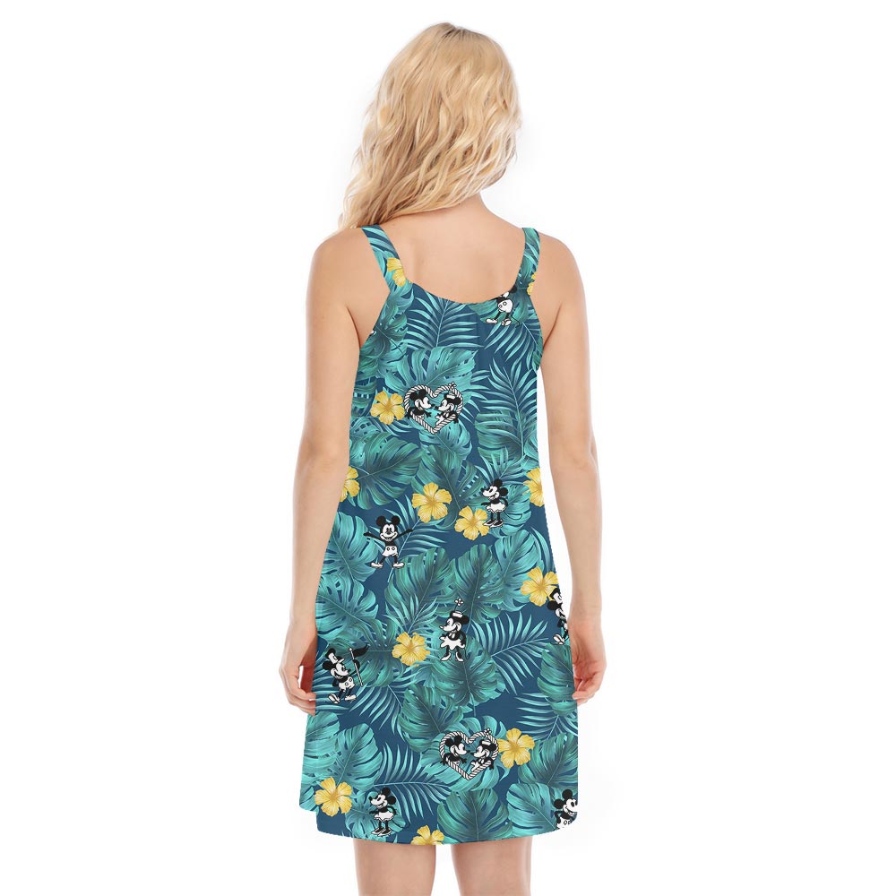 Cute Mickey Mouse Women's Aloha Dress Steamboat Willie